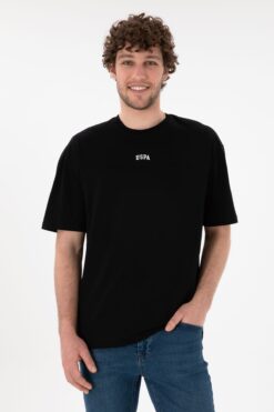 U.S. Polo Assn. Erkek Comfort Fit Bisiklet Yaka Siyah Tişört 50306017-vr046