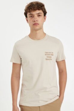 DeFacto Slim Fit Dar Kesim Bisiklet Yaka Baskılı Kısa Kollu Tişört B8478ax24sm