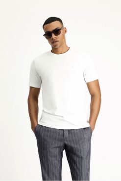 Kiğılı Bisiklet Yaka Slim Fit Dar Kesim Süprem Pamuklu Tişört