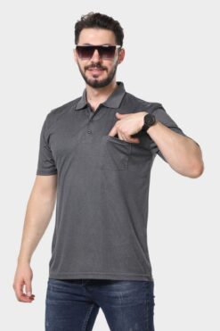 HEDEFNUR TEKSTİL Erkek Baba Tişört Yakalı Cepli Oxfort Düz Model Klasik Kesim
