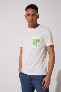 Riders by Lee Regular Fit %100 Pamuk Bisiklet Yaka Beyaz Tişört