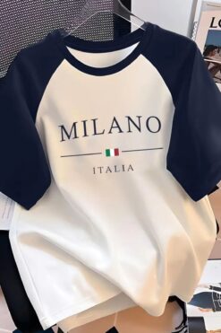 GBRO Milano Baskılı Raglan Kol Oversize T-Shirt