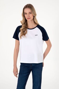 U.S. Polo Assn. Kadın Lacivert Bisiklet Yaka Tişört 50305771-VR033