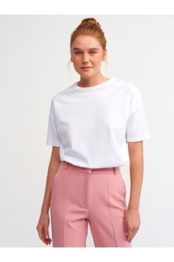 Dilvin 3683 Basic T-shirt-beyaz