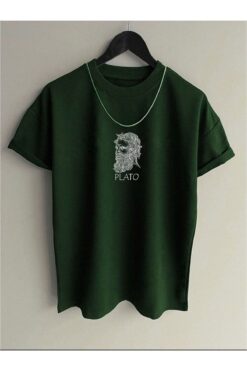 Pasage Azurco Oversize Plato Baskılı Siyah Tshirt