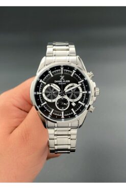 Daniel Klein Erkek Kol Saati Çelik Kordon 3 Atm Su Geçirmez Gümüş Siyah Renk