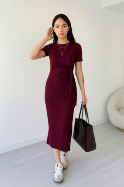 lumuteks Yandan Bağlamalı Elbise