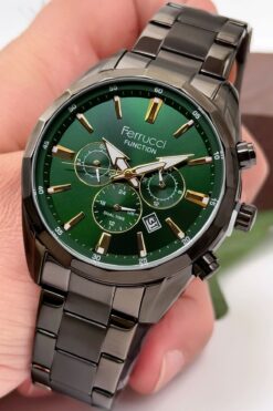 Ferrucci Function Erkek Kol Saati Füme Çelik Kasa & Kordon 44 mm 3 atm Suya Dayanıklı, Zmfer041
