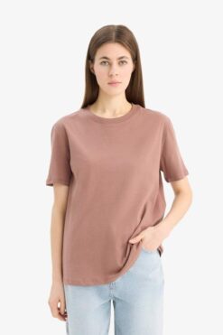 DeFacto Regular Fit Bisiklet Yaka Basic Düz Penye Kısa Kollu Tişört W9584az25sp