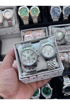 ÇENÇEN Orijinal Rose Çelik Sevgili Çift Saati Kutulu