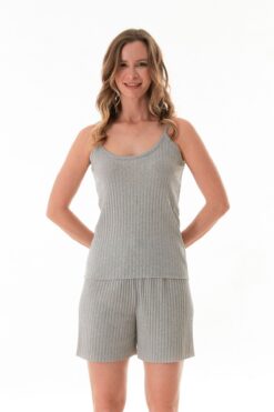 Fulla Moda Fitilli İp Askılı Şortlu Takım
