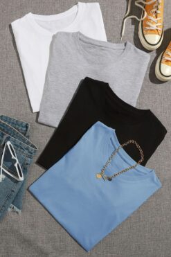 uyguntarz Unisex Basic Model 4'lu Tshirt
