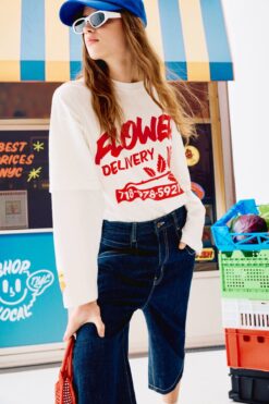 Pull & Bear Çift kollu Deli & Grocery t-shirt