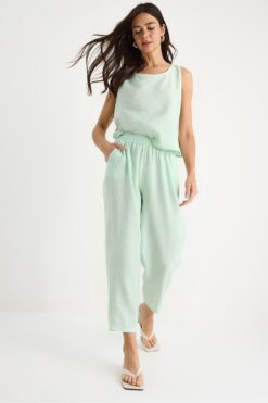 Bianco Lucci Kadın Kalın Askılı Bluz Beli Lastikli Pantolon Modal Takım 3089 60283231