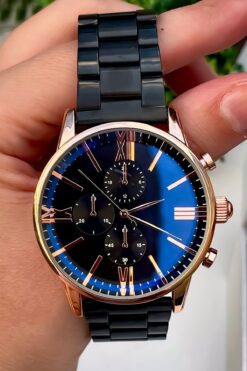 S.POLO Yeni Sezon Siyah Renk Metal Kordon Erkek Kol Saati Bileklik Hediyeli Babalar Günü Hediyesi