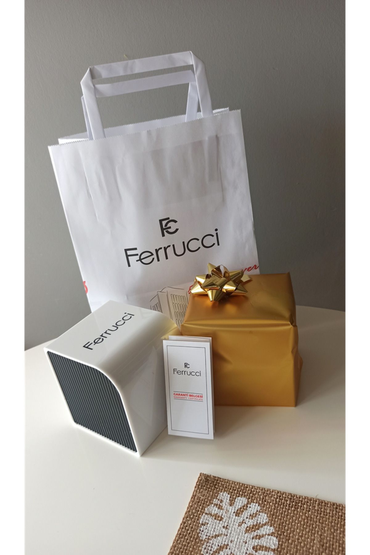 Ferrucci Marka Gümüş/Sarı Renk Çelik Kordon Sevgili , Çift Kol Saatleri Tesbih Bileklik Hediyeli - Görsel 6