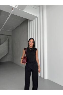 ELBEY Asimetrik Bluz Pantolon İkili Takım