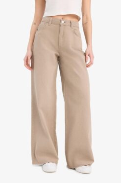 DeFacto Wide Leg Gabardin Palazzo Pantolon Geniş Paça Normal Bel Standart Boy Cepli E4381ax25sp