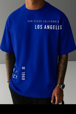 BENROMA Sepette 6 Ve Üzeri Alımlarda 1 Tişört Hediyedir - Los Angeles Baskılı Unisex Oversize Tişört
