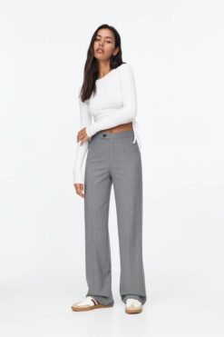 Pull & Bear Pensli straight kumaş pantolon