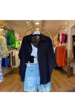 blackbonds Kadın Keten Gömlek Yazlık Oversize Gömlek Yeni Sezon