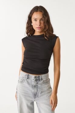 Stradivarius Büzgülü basic vücuda oturan t-shirt