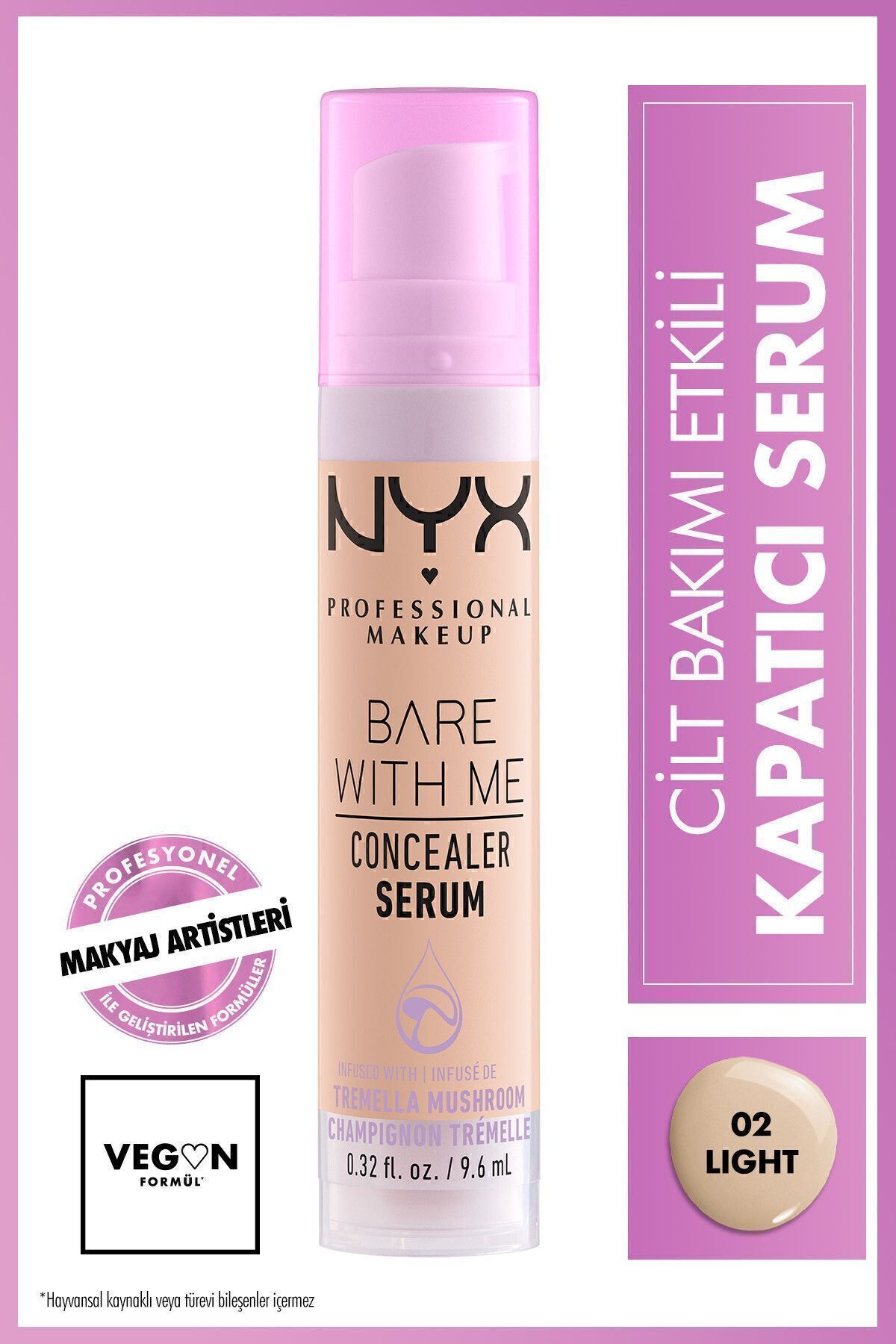 NYX Professional Makeup Bare With Me Kapatıcı Serum 02 Light Concealer