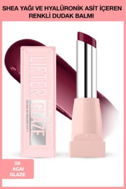 Maybelline New York Lifter Glaze Shea Yağı ve Hyalüronik Asit içeren Renkli Dudak Balmı - 08 Acai Glaze