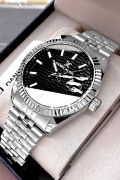 Daniel Klein Erkek Kol Saati 3 Atm Su Geçirmez Gümüş Renk Çelik Kordon + Doğaltaş Bileklik CBK86
