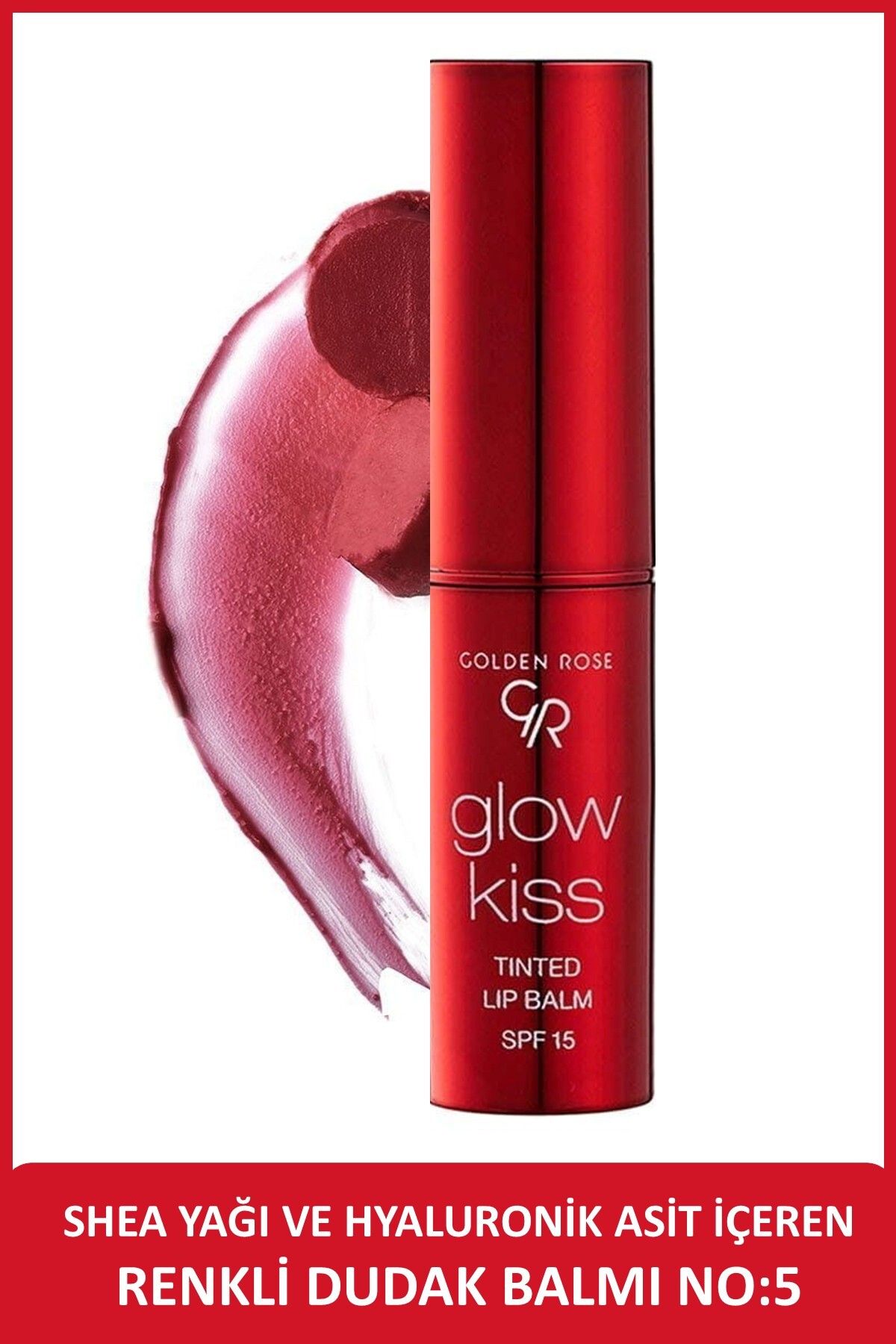 Golden Rose Glow Kiss Tinted Shea Yağı,Hyaluronik Asit Ve Vitamin E İçeren Renkli Dudak Balmı - 05 Cherry Juice