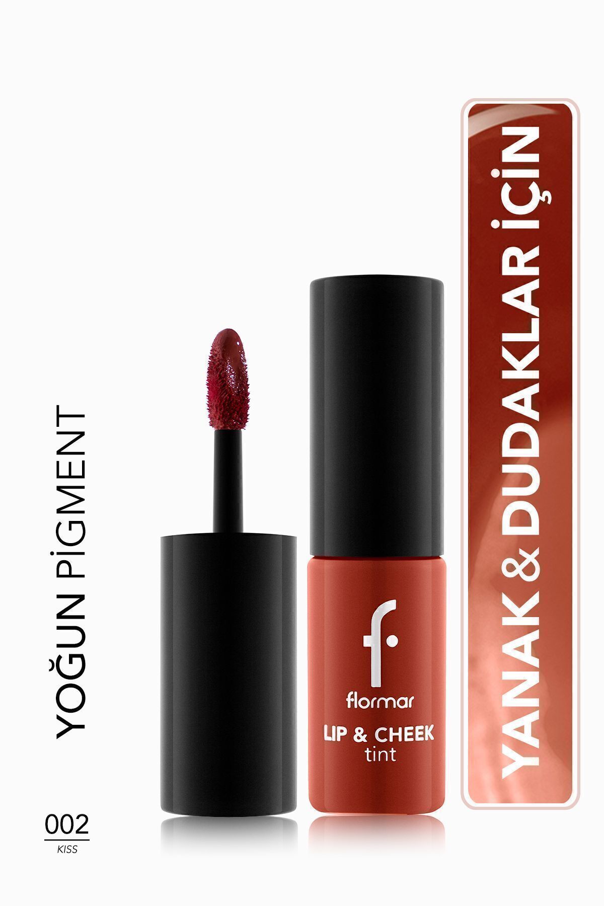 Flormar Uzun Süre Kalıcı Jel Tint (PEMBE) - Lip & Cheek Tint - 002 Kiss Lip & Cheek - 8682536066891