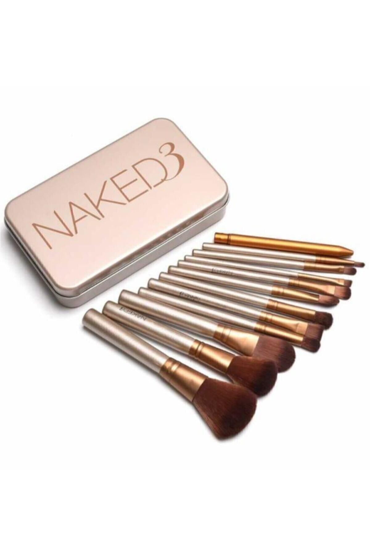 İzla Bambu Saplı Makyaj Fırça Seti 12 Li Özel Metal Kutusunda