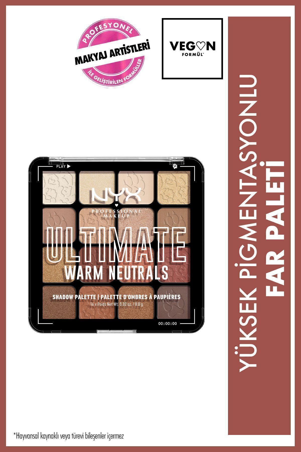 NYX Professional Makeup Göz Farı Paleti - Ultimate Shadow Pallette Warm Neutrals 800897017644