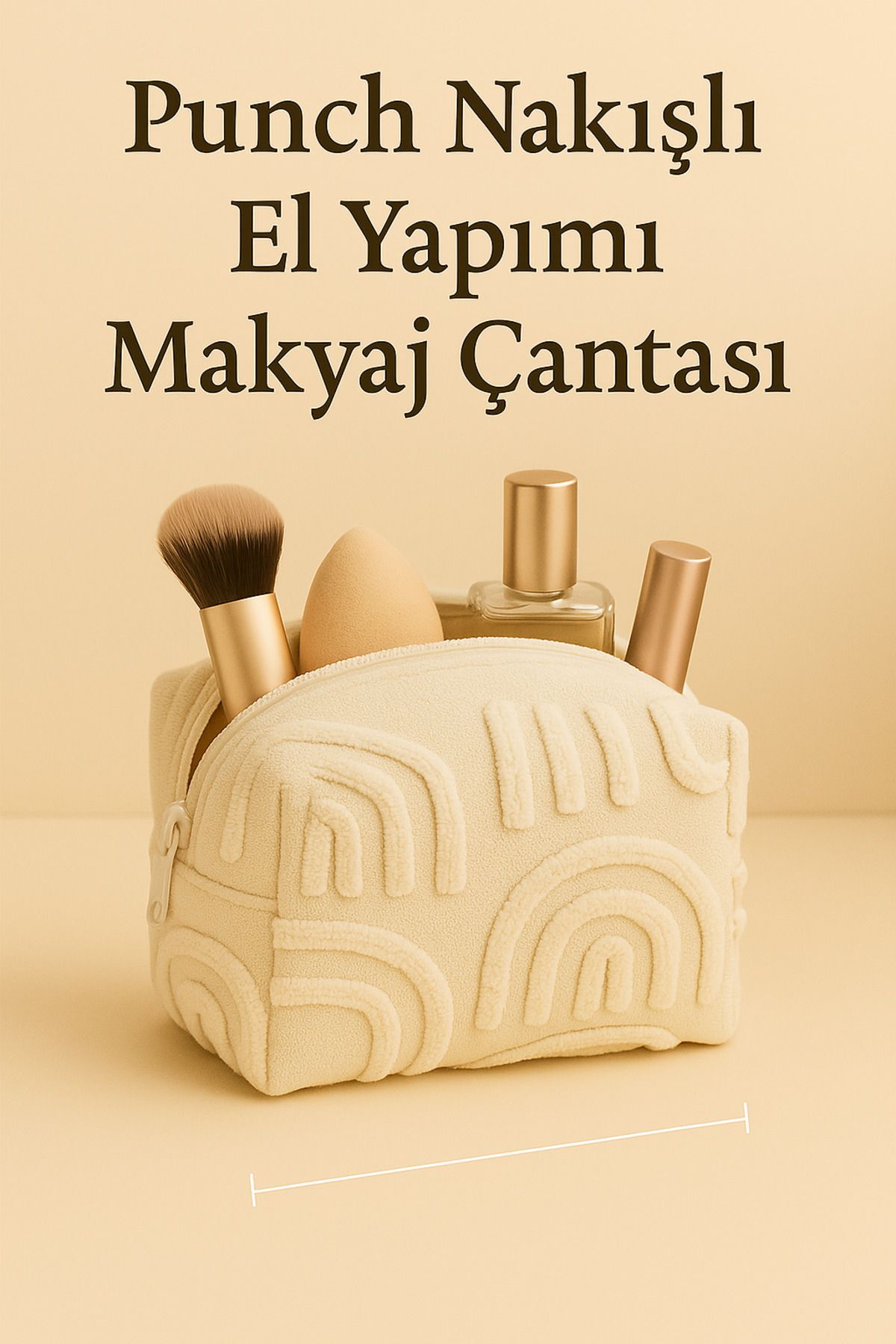 YILDIZ DİJİTAL HOME Punch Nakışlı Makyaj Çantası – Fermuarlı Doğal Kumaş Seyahat Organizer El Yapımı | Star Home’s - Görsel 2