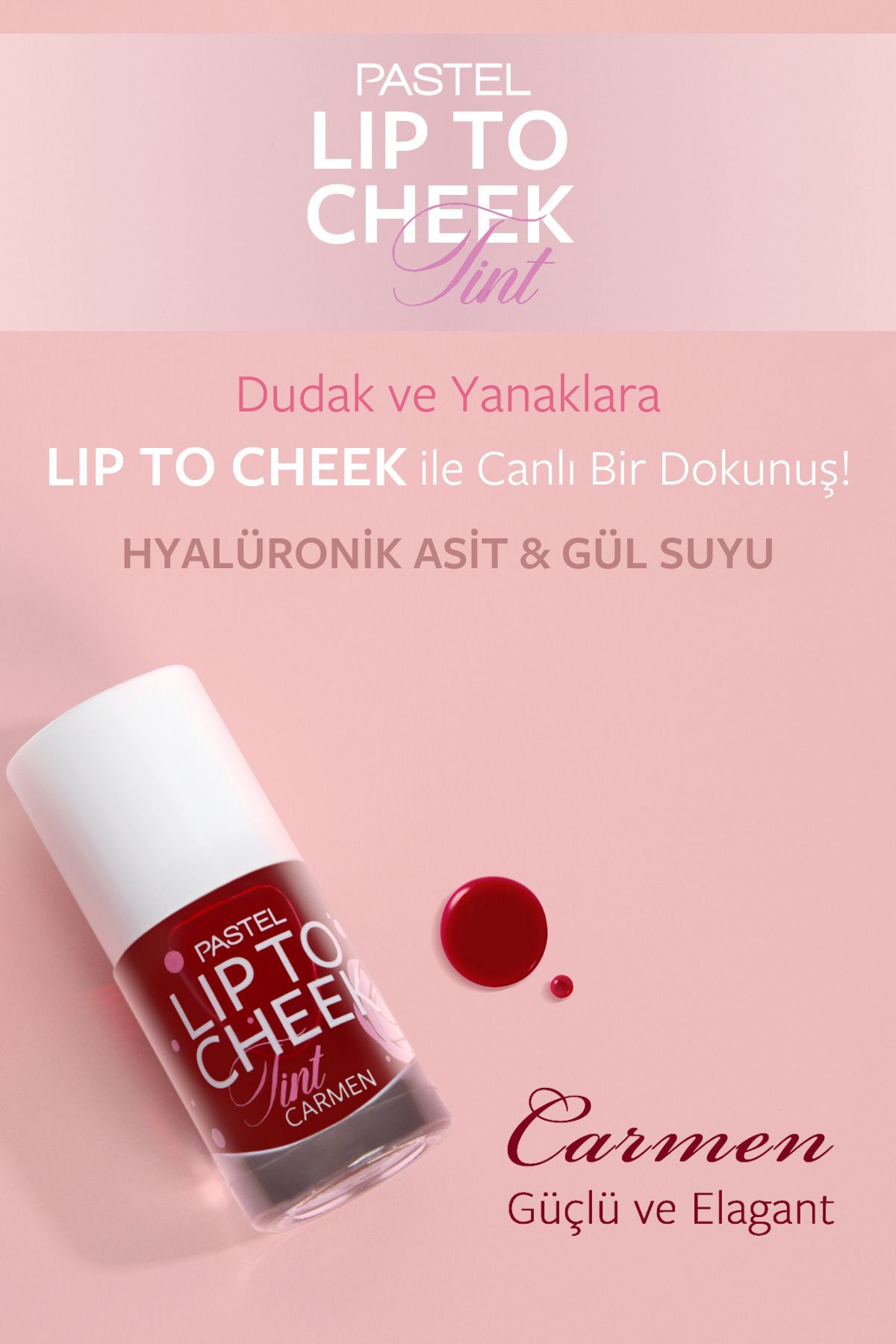 Pastel Lip To Cheek Tint Carmen Ruj Ve Allık - Görsel 2