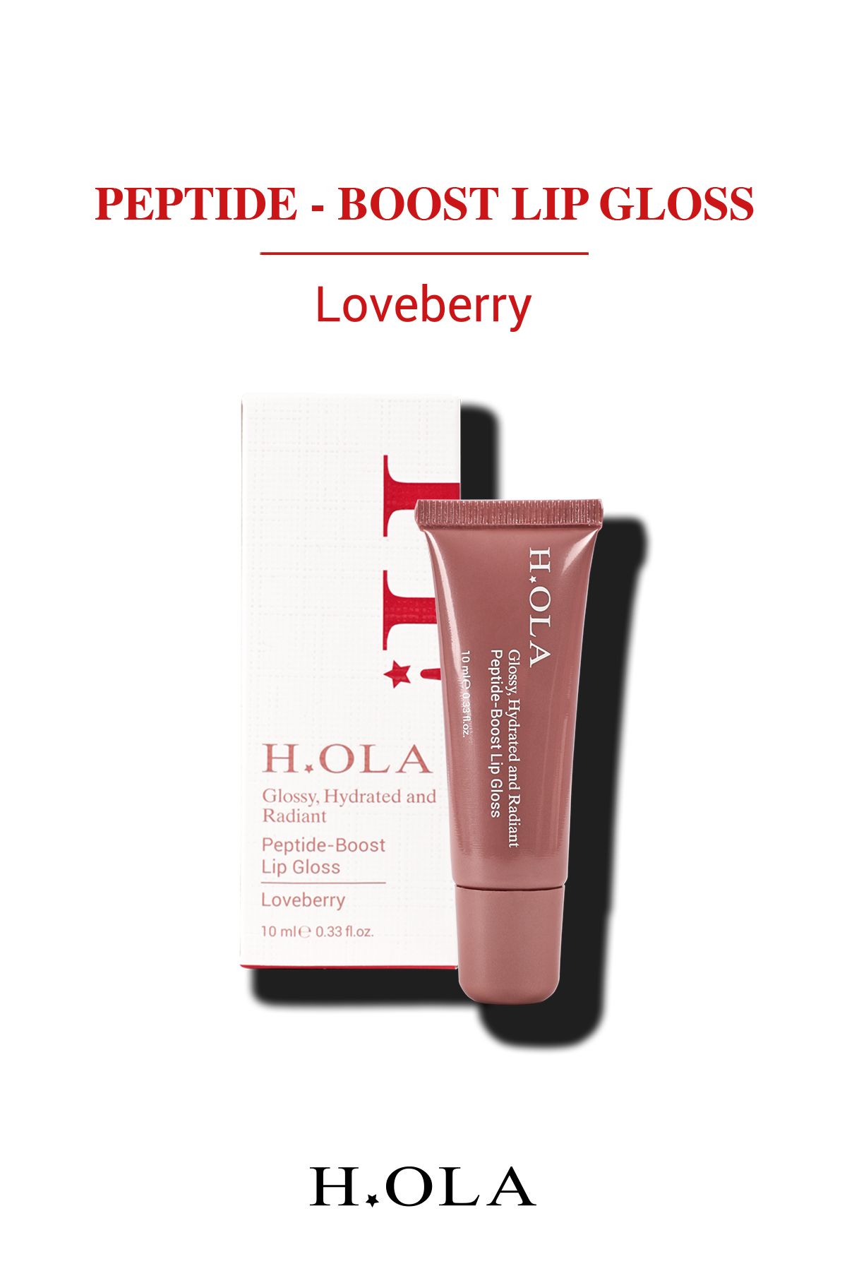 h.OLA Lip Gloss | Dudak Parlatıcısı | Kalıcı, Yüksek Pigmentli | Peptide-boost | Loveberry