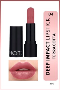 NOTE Deep Impact Lipstick Kremsi Dokulu Yarı Parlak Ruj 04 Terracotta - Pembe