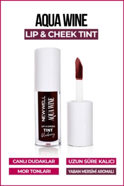 New Well Aqua Wine Lip & Cheek Tint Yaban Mersini Aromalı 6 ML