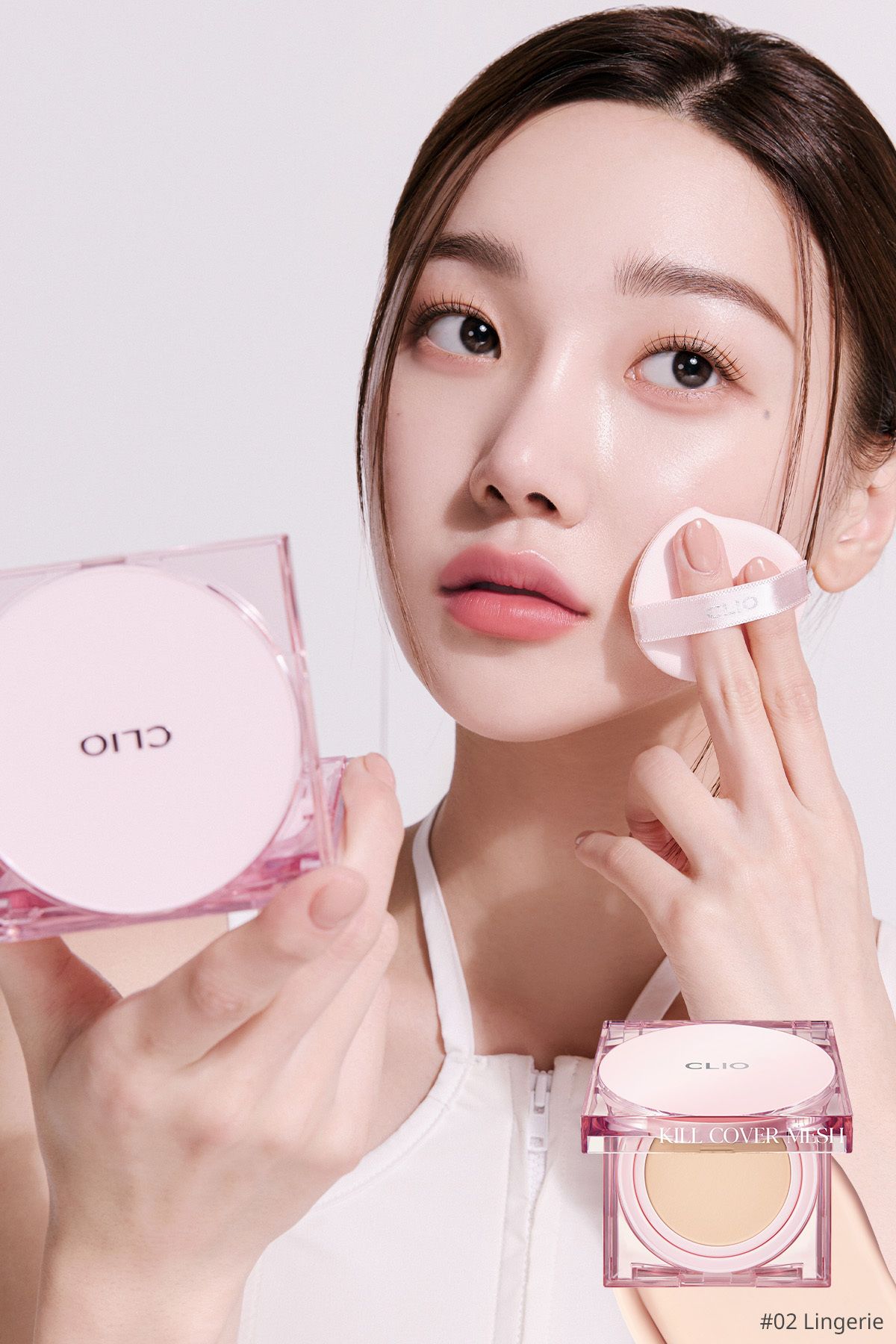 CLIO Yoğun Nem ve Işıltı Veren Cushion CLIO Kill Cover Mesh Glow Cushion+Refill Spf50+PA++++ (2 Lingerie)