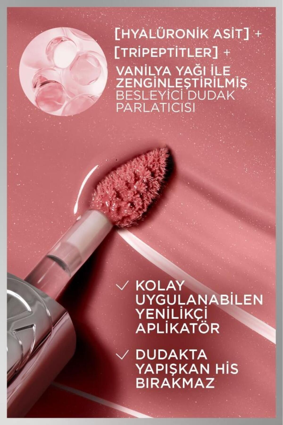 L'Oreal Paris Plump Ambition Hyaluron Lip Oil Besleyici ve Nemlendirici Dudak Parlatıcısı - 510 La Nuit Sparkle - Görsel 2