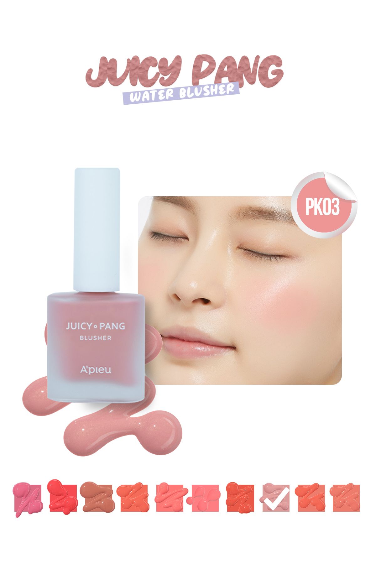 Missha Meyve Kokulu, Nemlendirici, Doğal Görünümlü Sıvı Allık A'pıeu Juicy-pang Water Blusher (PK03)