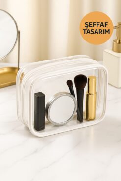 HİG HOME Su Geçirmez Pvc Makyaj Ve Organizer Düzenleyici Seyahat Çantası