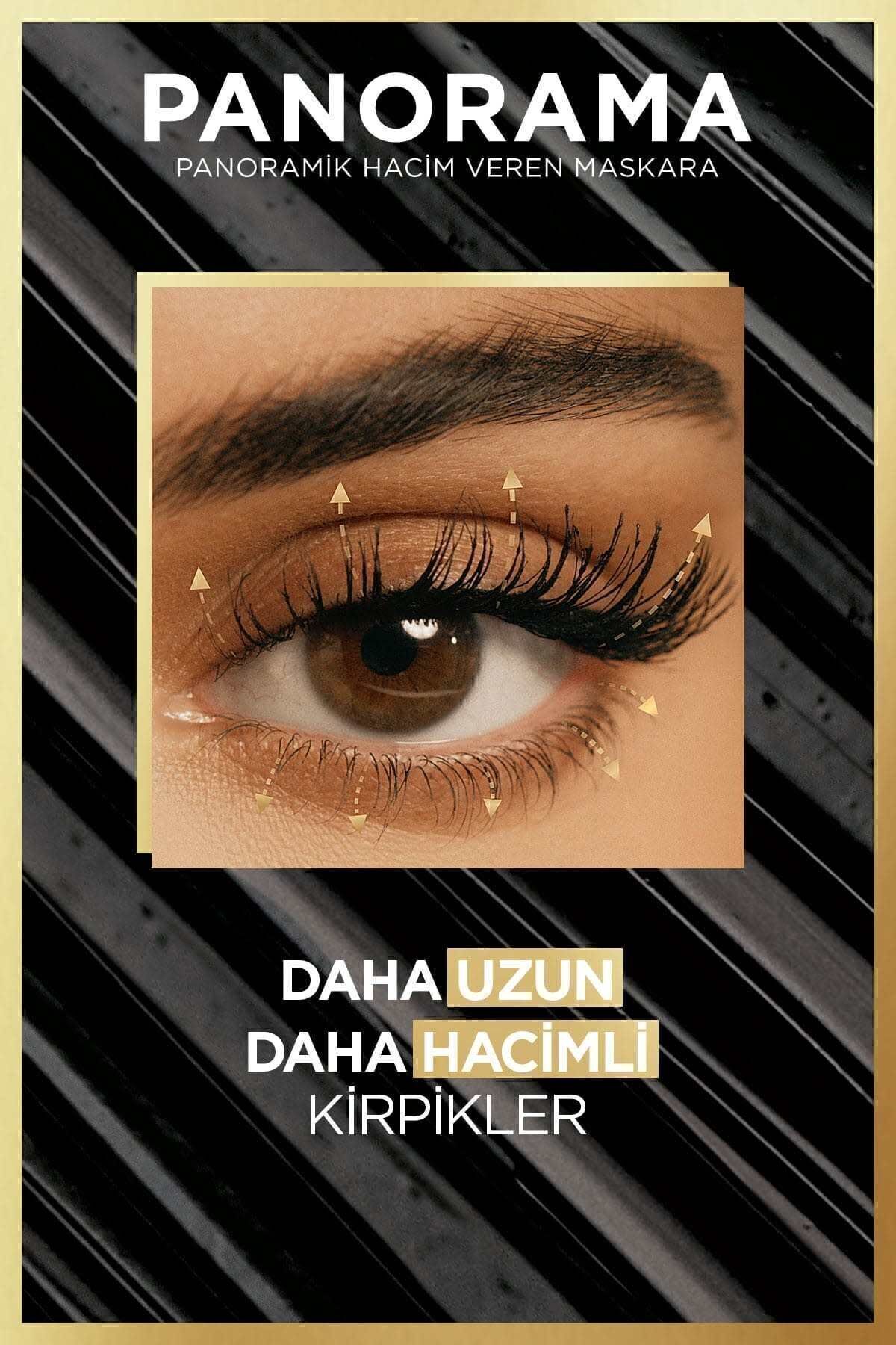 L'Oreal Paris Panorama Hacim Veren Maskara Koyu Kahverengi - Görsel 2