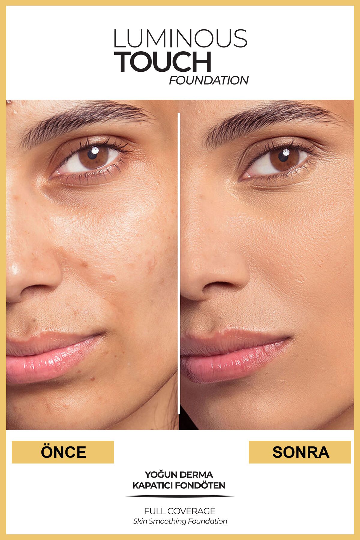 MAQYA Cosmetics Touch Yoğun Derma Kapatıcı Fondöten-AÇIKORTA-(Besleyici/Porcelean)-MAKYAJ SÜNGERİ - Görsel 2