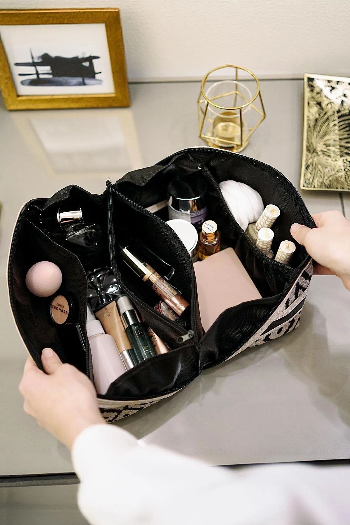 Helen's Home Makyaj Çantası Düzenleyici Seyahat Tipi Çanta Organizer - Görsel 2