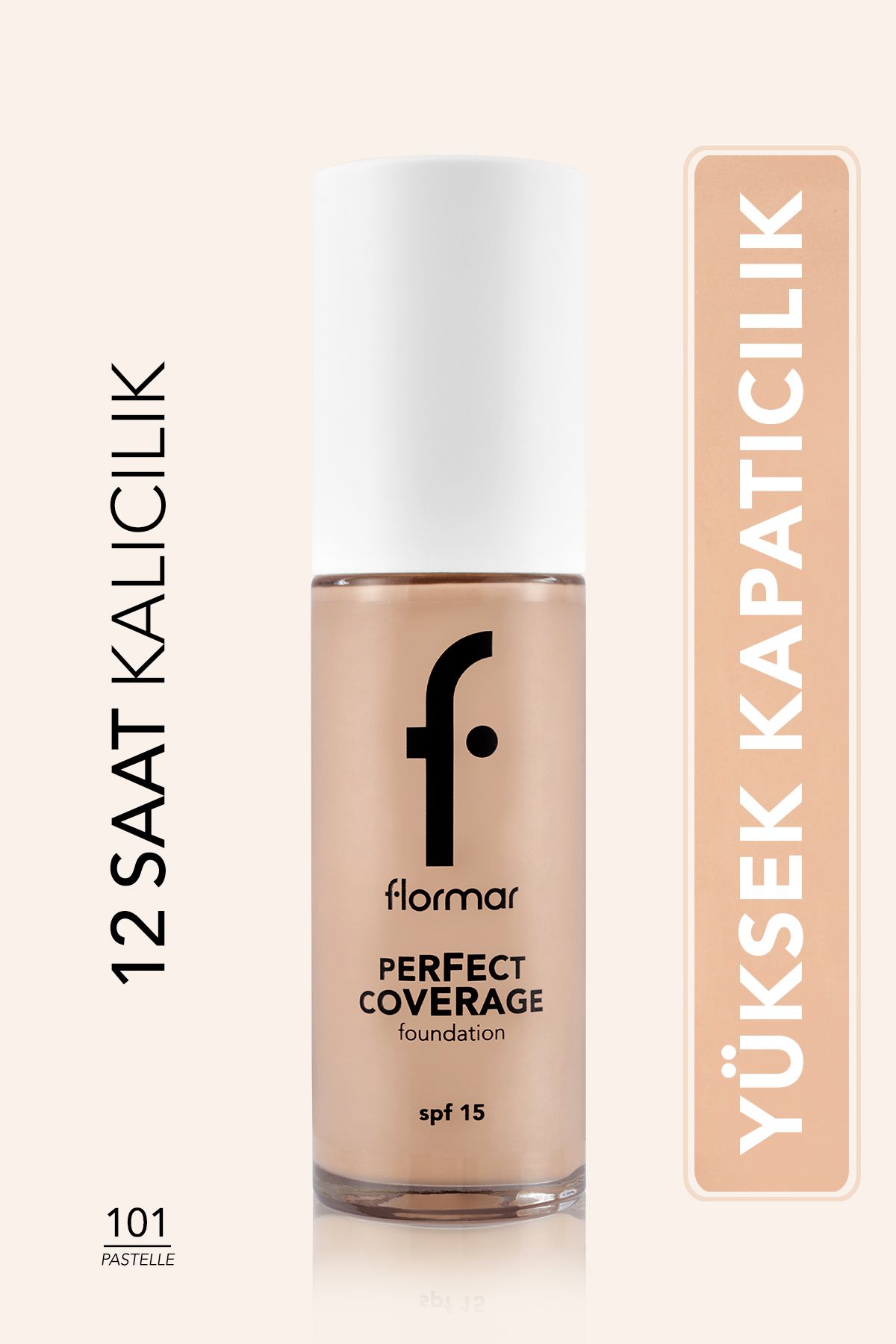 Flormar Perfect Coverage Yüksek Pigmentli & Yarı Parlak Bitişli SPF15 Fondöten