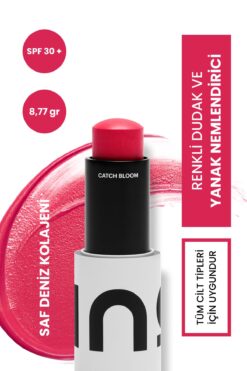 INO Cosmetic Catch Bloom Spf 30 Dudak Ve Yanak Nemlendiricisi - Peony - Saf Kolajen - 8,77gr