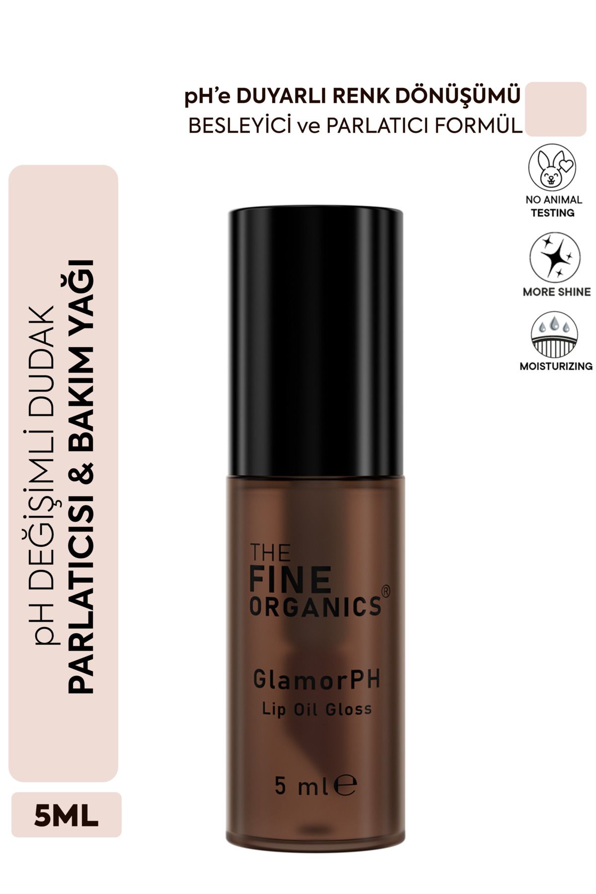 THE FINE ORGANICS GlamorPH pH Değişimli Dudak Parlatıcı & Bakım Yağı, pH Değerine Özel Renk Veren Dudak Bakım Yağı