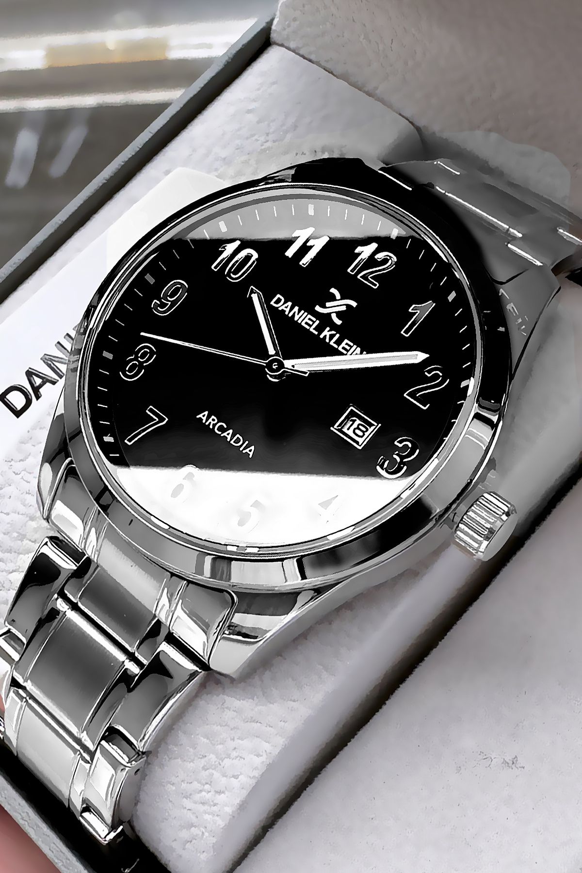 Daniel Klein Erkek Kol Saati 3 Atm Su Geçirmez Gümüş Renk Çelik Kordon Bileklik Dke2063c3 - Görsel 4