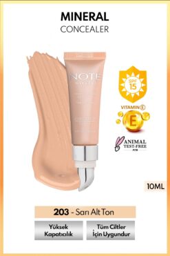 NOTE Mineral Concealer Spf 15 Yoğun Kapatıcı Metal Başlıklı Göz Altı Kapatıcısı - 203 Orta Koyu